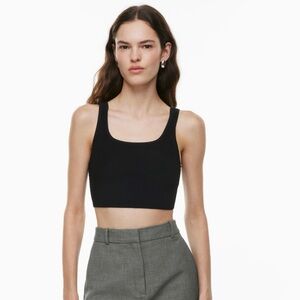 Aritzia Babaton Sculpt Knit Squareneck Cropped Tank - XS